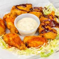 Chicken Wings & Fries · Buffalo, BBQ, plain.