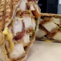 Brian'S Bang Bang Panini · Breaded chicken cutlet, crisp bacon, melted american cheese, lettuce and mayo all in a panin...