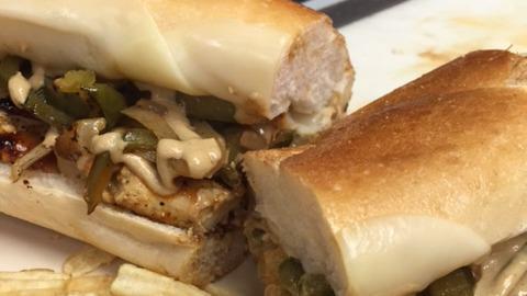 Boardwalk Chicken · Grilled chicken, peppers, onions, mustard and melted provolone on an Italian roll.