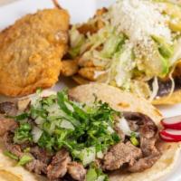 Combo 1 · Taco, tostada and empanada.