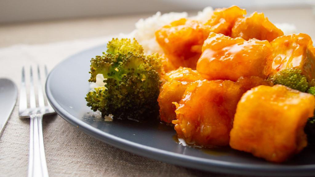 General Tso'S Tofu · Spicy. Hot and spicy. Deep fried with sweet and spicy sauce.