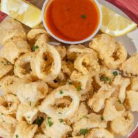 Fried Calamari · Mild or hot sauce.