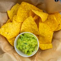 Chips & Guacamole · fresh home made crispy tortillas with fresh hand smashed Avocados
