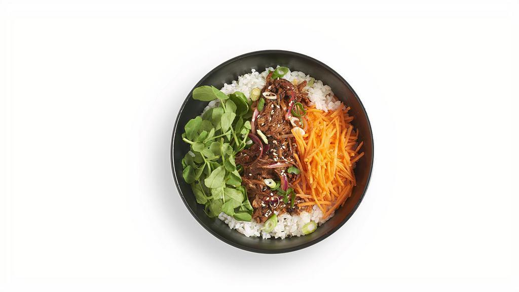 Spicy Beef Brisket +Red Onion Donburi · beef brisket. spicy teriyaki sauce. sticky white rice. vegetables. kimchi. sesame seeds. Consuming raw or undercooked meats, poultry, seafood, shellfish, or eggs may increase your risk of foodborne illness.