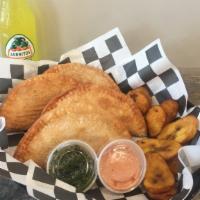 Large Combo · Choose four (4) empanadas, two sauces, and one drink.
