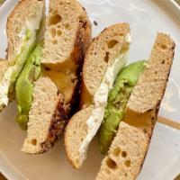 Bagel With Avocado & Cream Cheese · Toasted Bagel with Choice of Cream Cheese and Fresh Avocado.