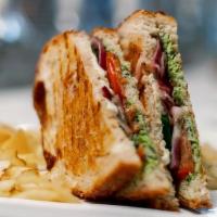 Bombay Sandwich · Sourdough Sandwich with Mint & Date chutney, Cheddar Cheese, Tomato, Onion, and Cucumbers se...