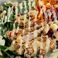Saucy Salad · Choose between Salad base, Add your protein, choose your additions, and select your sauce/dr...