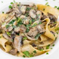 Funghi · Mixed mushrooms with porcini in white cream sauce.