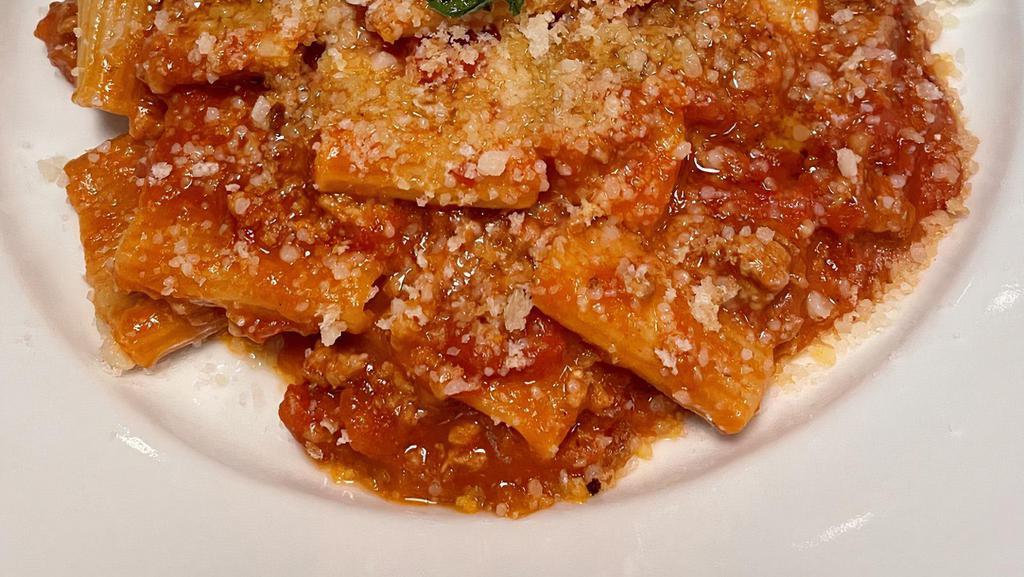 Rigatoni Ragu · Pork Ragu, Parmigiano, Marjoram