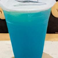 Blue Lemonade · Served with seltzer water.