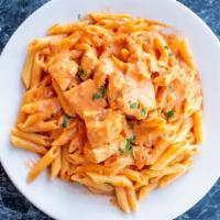 Penne Alla Vodka · Penne pasta in a delicious vodka sauce. made with butter, heavy cream Parmesan cheese, prosc...