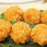 Fried Shrimp Balls (3 Pieces) / 炸蝦丸 · Deep fried minced shrimp balls, served with sweet chili sauce.