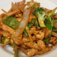 Shredded Chicken In Garlic Sauce · Spicy. Served with white rice.