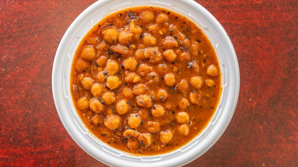 Chana Masala · Chickpeas cooked with Indian spices.