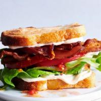 Bandit B.L.T · Fresh cooked bacon strips, lettuce, tomato and mayonnaise