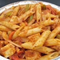 Grilled Chicken Marinara Pasta · Tomato sauce, red/green pepper onion and grilled chicken.