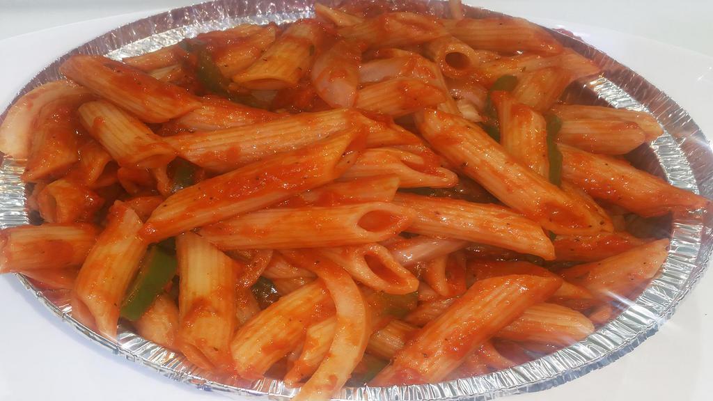 Penne Pasta · comes with tomato sauce, red/green pepper mix and onion