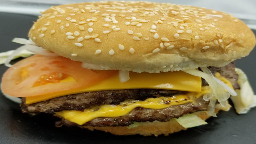 Double Cheeseburger · Comes with lettuce, tomato, onion, mayo, ketchup and American cheese.