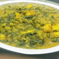 Saag Paneer (Spinach & Cottage Cheese) · Served with rice or bread. Base gravy. Onion sauce,  Indian herbs and spices
