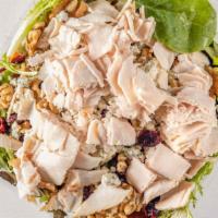 Turkey Chef Salad · Iceberg lettuce topped with Boar's Head Ovengold turkey, Swiss cheese, hard-boiled egg, toma...