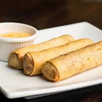 Kale Mixed Crispy Spring Rolls · Vegetarian. Kale, Carrot, basil, cabbage, vermicelli with lime-mustard seed sauce.