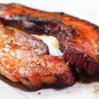 Thick Cut Bacon · Grilled in a honey bourbon glaze