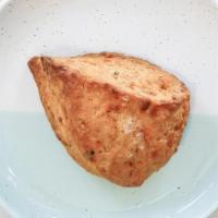 Cheddar Scone · A savory cheddar cheese and chive scone with a hint of smoky paprika . Allergens: G = Contai...