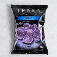 Terra Blue Potato Chips · Naturally blue potato with sea salt. Vibrant bluish-purple in color, with a slightly nutty f...