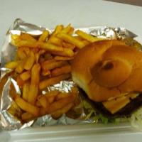 Cheeseburger Combo · comes with choice of lettuce, tomatoes, onions, mayo, ketchup,  mustard, cheese  and can of ...