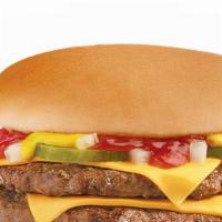 Double Cheesburger · comes with choice of lettuce, tomatoes, onions, mayo, ketchup, mustard, and cheese.