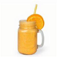 Orange Sunrise Smoothie · Peaches, mango, banana, orange and honey.
