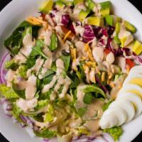 Chopped Salad · baby tomatoes, red onion, romaine, young greens. aged cheddar.egg
avocado, radicchio. creamy...