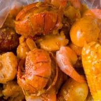 Lobster Tail Combo · 2pcs Lobster Tail with choice of 1 lb of Crawfish, Green Mussels, Black Mussels, Clams OR Sh...