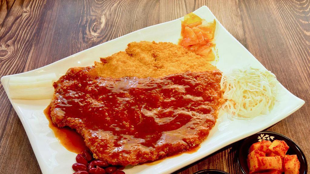 돈까스 / Tonkatsu · Deep fried breaded pork loin with special brown sauce on the side. Comes with one 8oz rice.