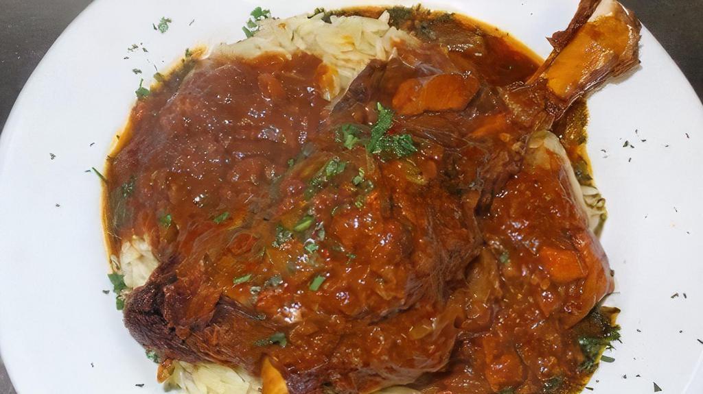 Braised Lamb Shank · Served with rice, orzo or pasta.