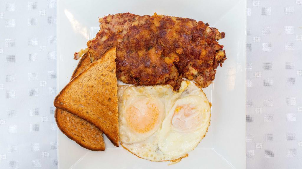 Eggs Platter · Two eggs any style, served with  toast, and home fries.