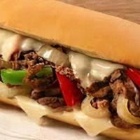 Original Philly Cheesesteak · Steak or chicken, choice of cheese, grilled mushrooms, red and green peppers on a 6” sub roll.