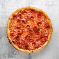 Meat Lover'S Pizza · Pizza sauce, cheese blend, pepperoni, sausage, meatball.