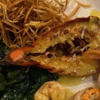 Shrimp Entrée · Served with vegetables and rice.