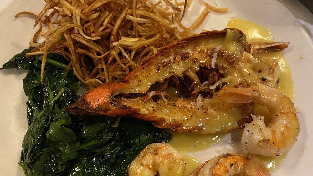 Shrimp Entrée · Served with vegetables and rice.