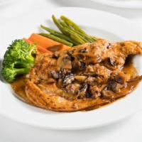 Pollo Marsala · Chicken breast with mushrooms and marsala wine sauce.