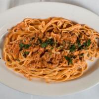 Bolognese Sauce · Linguine, spaghetti, fettucine, cappelini, and penne or rigatoni.
