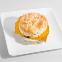 Egg & Cheese Biscuit Sandwich · Fried egg, cheddar cheese, and biscuit toasted together when ordered.