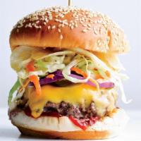 Slaw Burger (8 Oz) · Provolone cheese, coleslaw, and thousand island dressing. Hand padded patty.