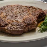 Prime Bone-In Ribeye · 22 oz. Cooked on the bone which gives it incredible flavor. Gluten sensitive.