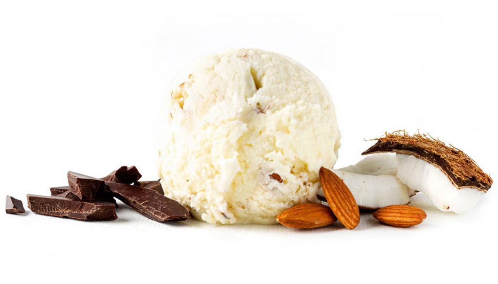 Almond Coconut · With no affiliation to the candy bar, our almond joy ice cream packs coconut, almonds, and rich chocolate chips into a joyfully frozen treat!