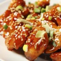 Sesame Chicken · With white rice or brown rice.