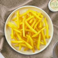 Fries · Idaho potatoes fried until golden crisp - garnished with sea salt. Served with ketchup.