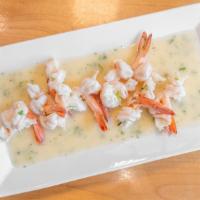 Camarones Al Ajillo · Shrimp in white garlic sauce